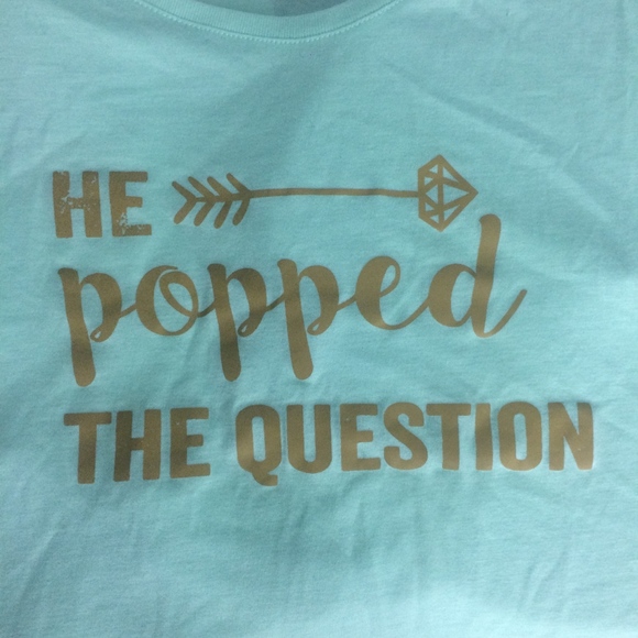 "He Popped the Question" Womens L Scoop Neck Shirt - Picture 5 of 7